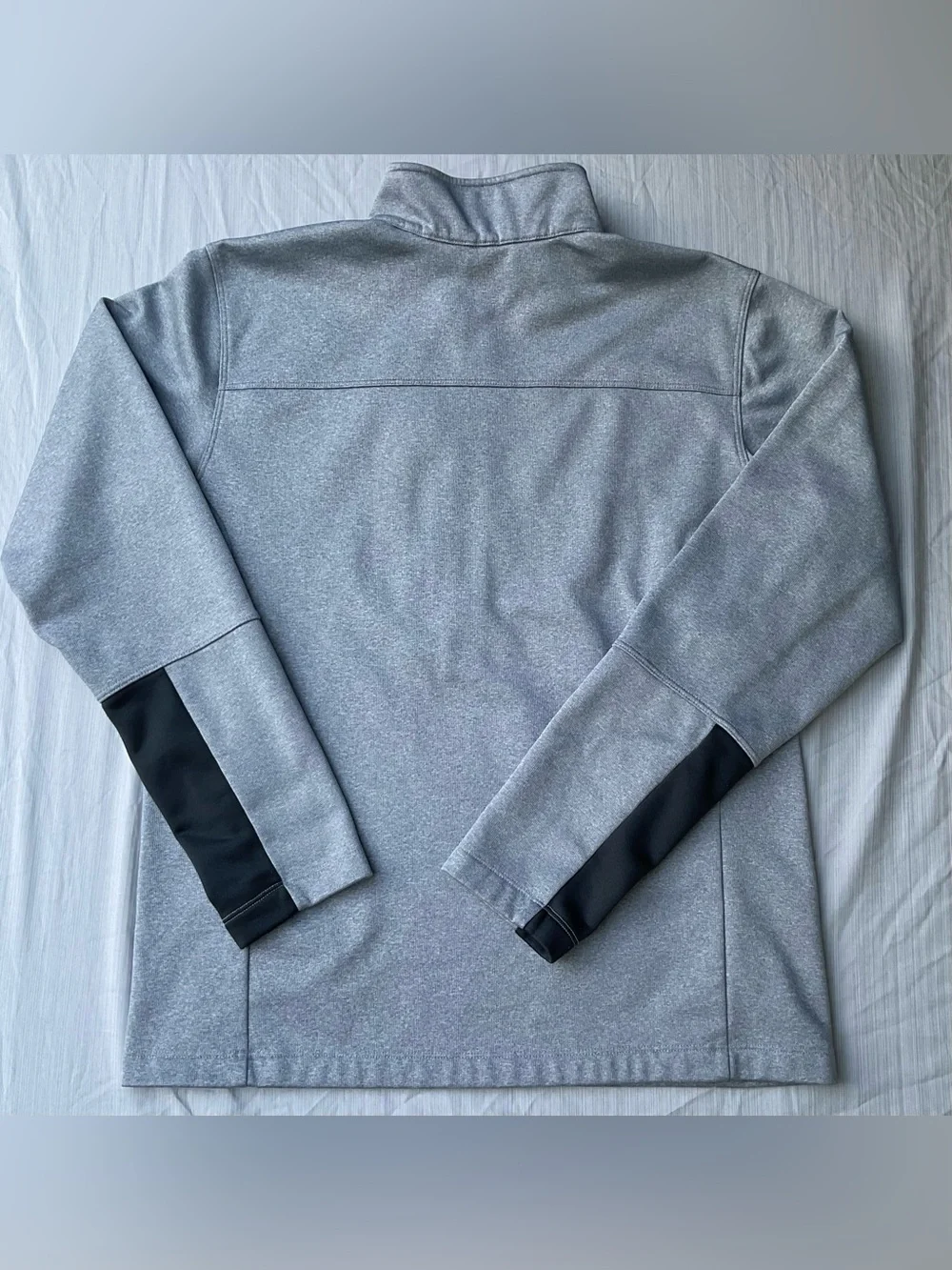 The North Face Light Gray Quarter-Zip Pullover with Black Trim